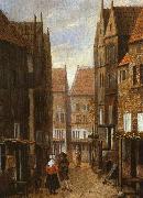Jacobus Vrel Street Scene with Couple in Conversation oil painting on canvas